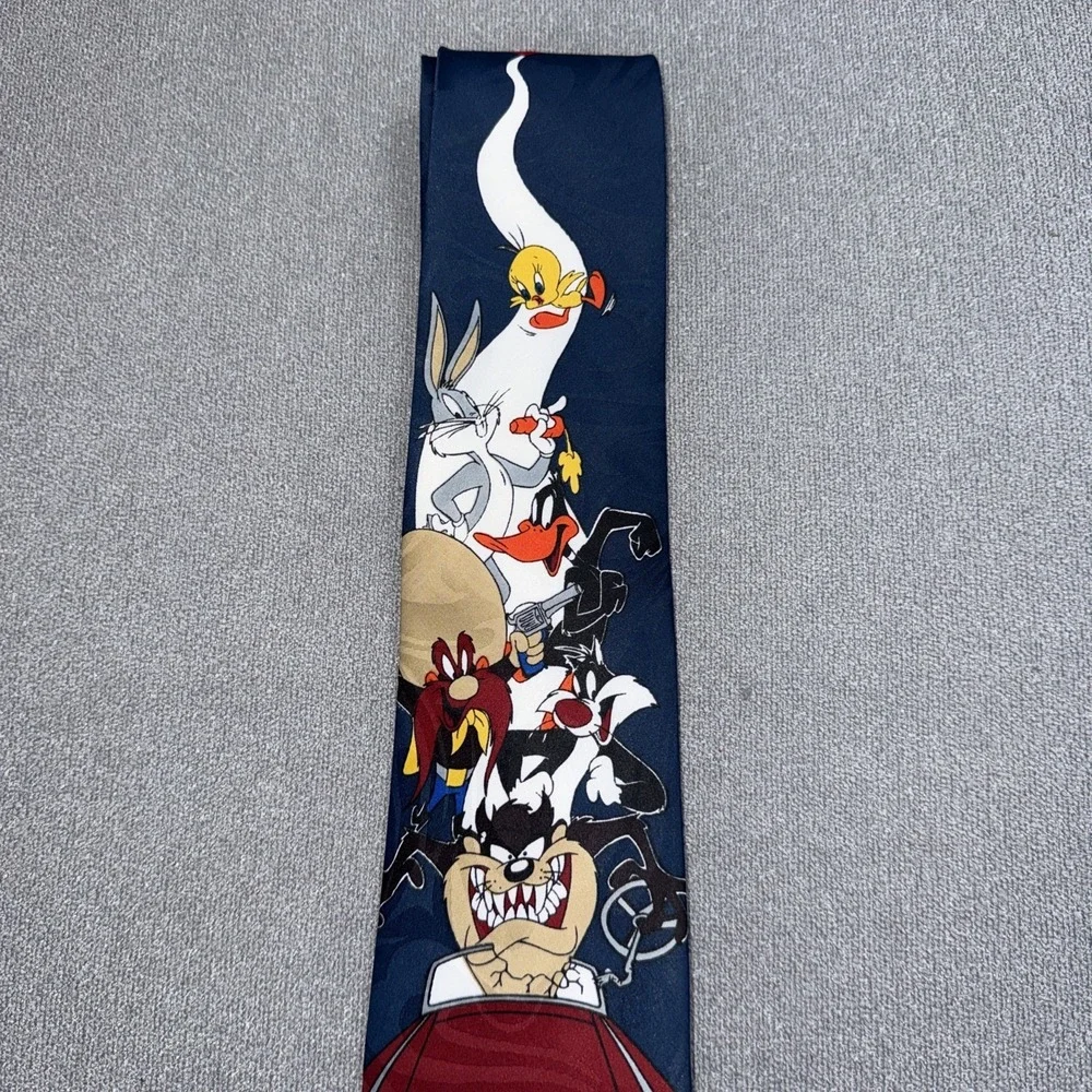 Vintage 1993 Looney Tunes Mania Tie ~ Tazmanian Devil ~ Bugs Bunny~Wile E Coyote